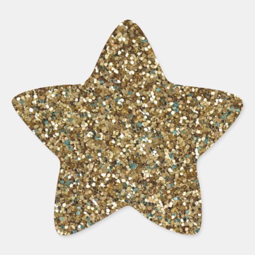 GOLD (faux) GLITTER STAR STICKERS Zazzle