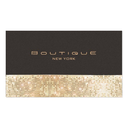 Gold FAUX Sequins Suede Look Beauty & Chic Fashion Business Card Templates (front side)