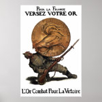 Gold Fights For Victory -- French WW1 Poster
