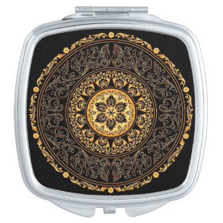 GOLD FILIGREE COMPACT MIRROR