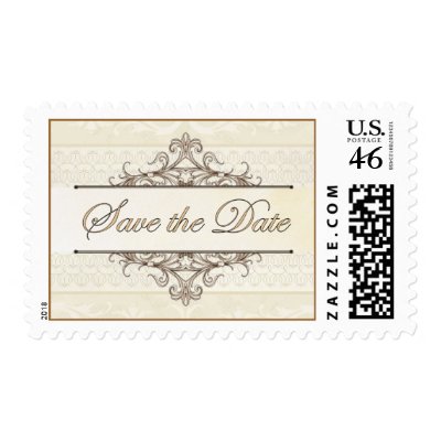 Gold Filigree Save the Date Stamp