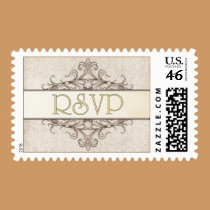 Gold Filigree w. Ivory Lace RSVP Stamp stamps