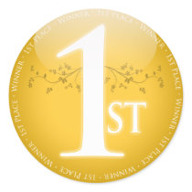 Gold First Place (1st) Award Stickers