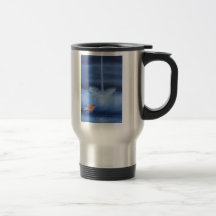 Gold fish art applied to coffee mug