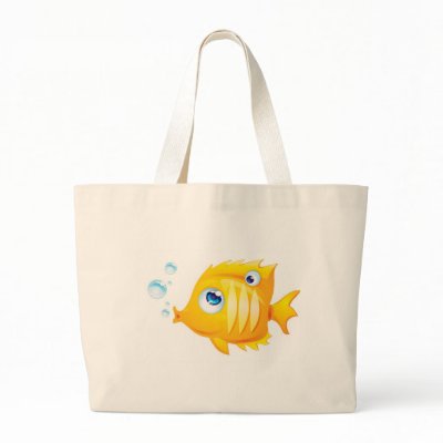 Gold Fish Tote Bags by Fany001