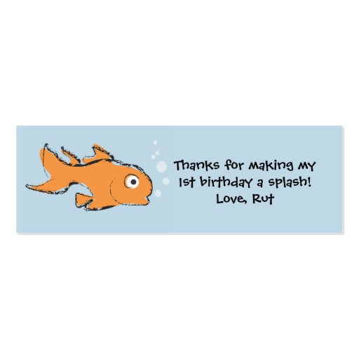 Gold Fish Favor Tag Business Card