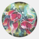 Gold Fish Luminosity Round Sticker