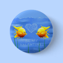 Gold Fish Valentine buttons