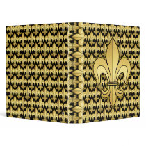 Gold Fleur de lis Binder