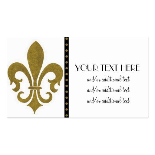 Gold Fleur De Lis Business Card (front side)