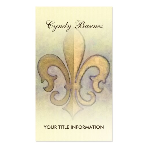 Gold Fleur de Lis Business Card (front side)
