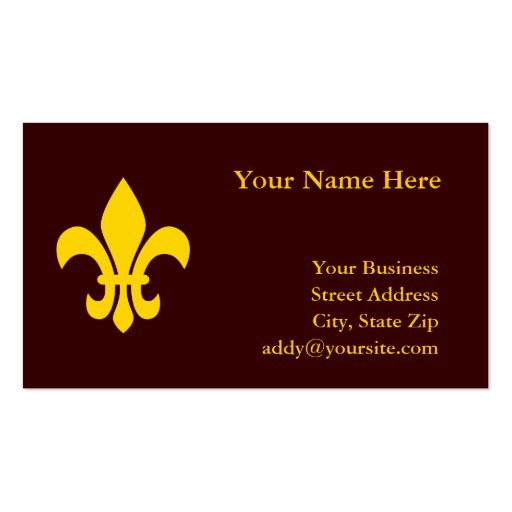 Gold Fleur de Lis Business Card Templates