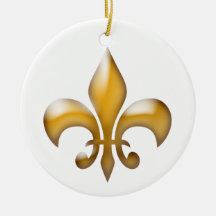Gold Fleur de Lis Christmas Ornament