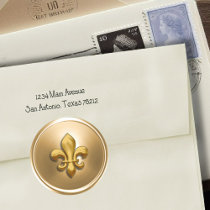 Gold Fleur de Lis Envelope Seal Stickers