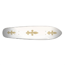 Gold Fleur De Lis Skateboard