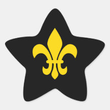 Gold Fleur de Lis Star Sticker