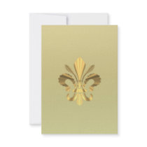 Gold fleur de lys personalized invitations