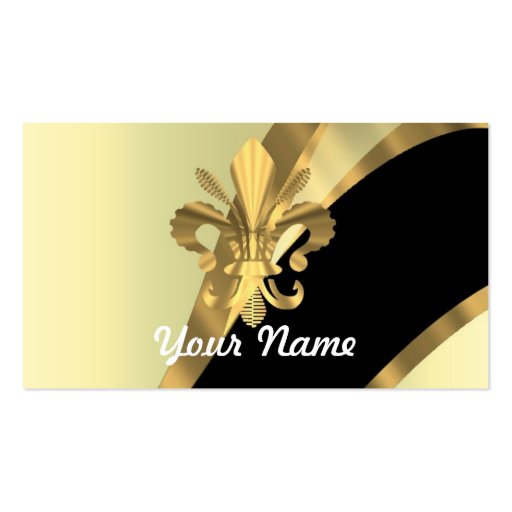 Gold fleur de lys personalized business card templates (front side)