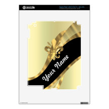 Gold fleur de lys personalized decal for iPad 3