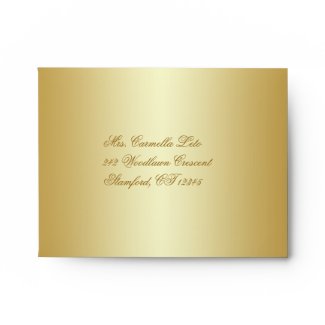 Gold Floral A2 Envelope for RSVP Card envelope
