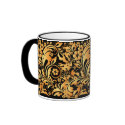 gold floral pattern mugs by VioDeSign gold floral pattern mugs