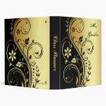 Gold Floral Scroll Teachers Class Planner Binder