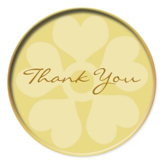 Gold Floral Thank You Stickers sticker