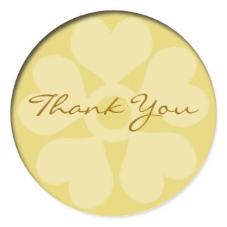 Gold Floral Thank You Stickers sticker