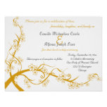 Gold Floral Wedding Invitation
