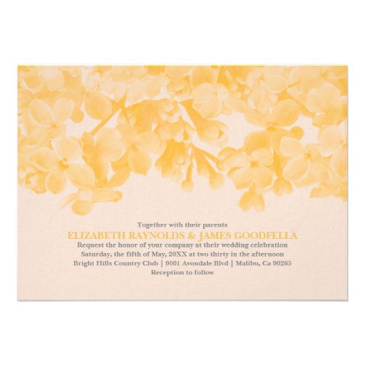 Gold Floral Wedding Invitations