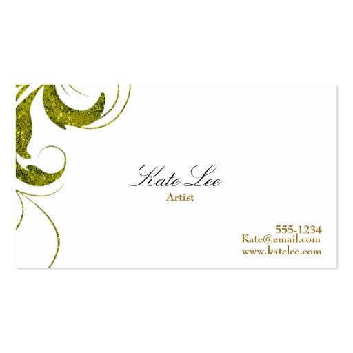 Gold Flourish  business card (front side)