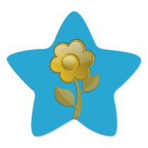 Gold Flower Art Sticker