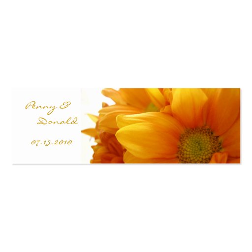 Gold Flower Bookmark - Customized Business Card Template (front side)