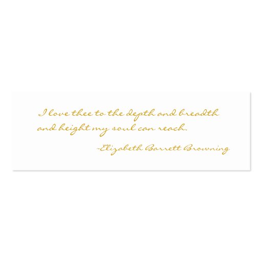 Gold Flower Bookmark - Customized Business Card Template (back side)