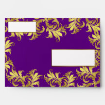 Gold flower ornament envelope
