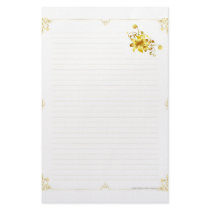 Gold Flower Stationary Custom Stationery