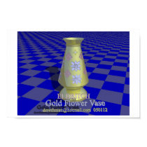 Gold Flower Vase I (print) by Derethman Gold Flower Vase I (print)