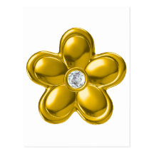 GOLD FLOWER WITH DIAMOND POSTCARD