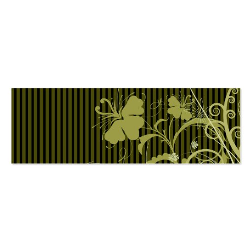 Gold Flowers and Stripes Business Card Templates (back side)