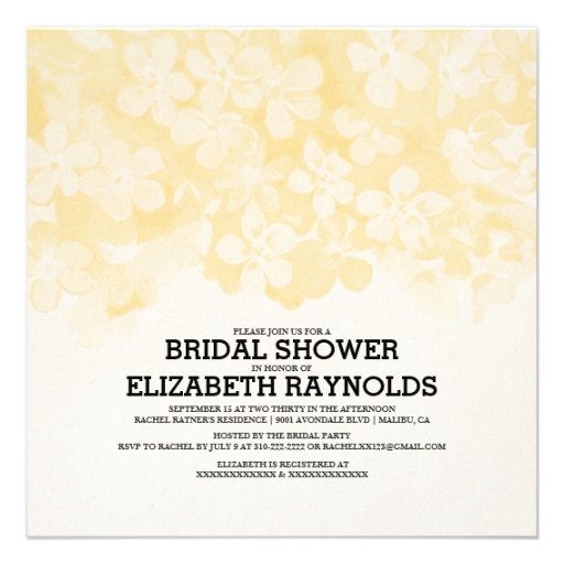 Gold Flowers Bridal Shower Invitations