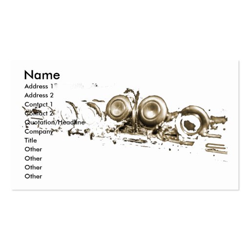 gold flute business card template (front side)