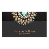 Gold Foil and Black Linen Look Cosmetology Chic Business Card Templates
