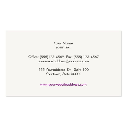 Gold Foil and Purple Black Linen Look Cosmetology Business Card (back side)