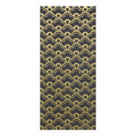 Gold Foil Black Scalloped Shells Pattern Rack Card Template