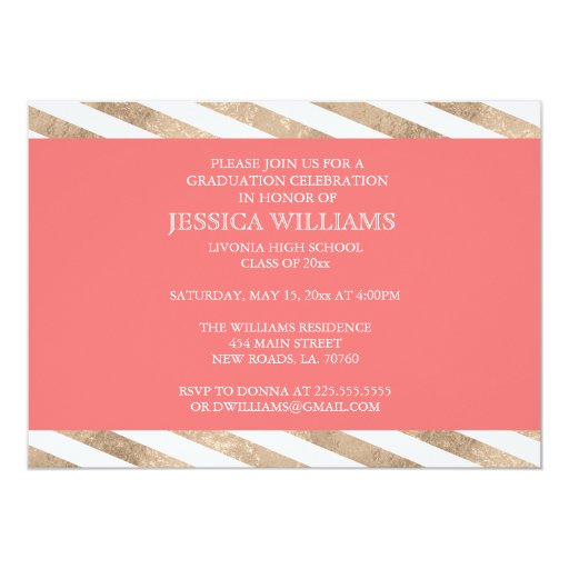 Gold Foil Color Block Graduation Invitations
