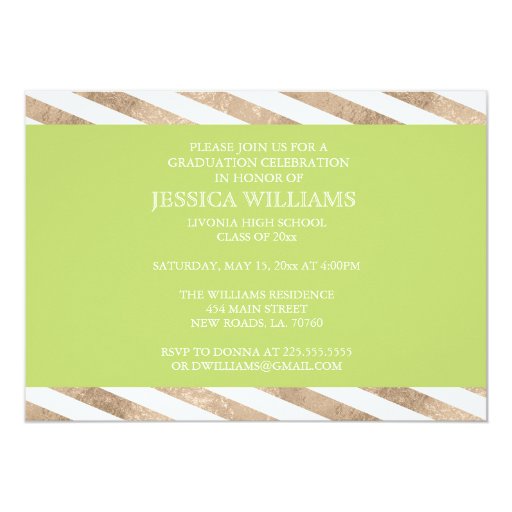 Gold Foil Color Block Graduation Invitations