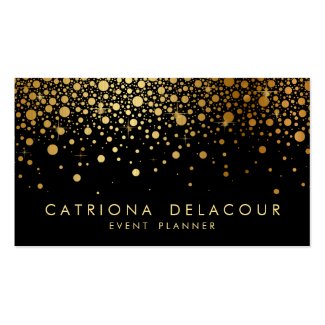 Gold Foil Confetti Business Card | Black and Gold