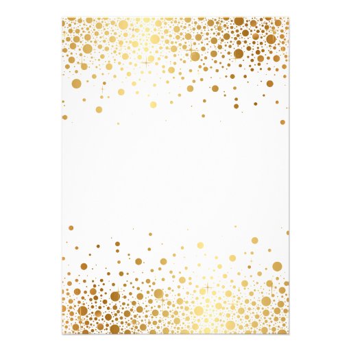 Gold Foil Confetti Dots Elegant Wedding Invitation