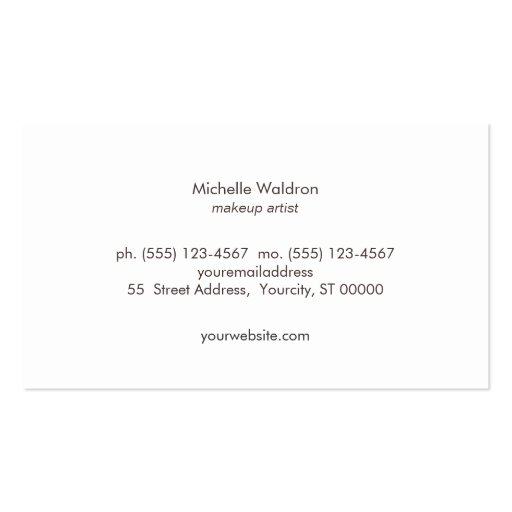 Gold Foil Confetti Look Makeup Artist Gray Business Card Template (back side)