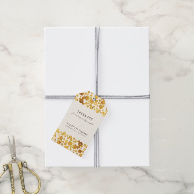 Gold Foil Confetti Wedding Pack Of Gift Tags-2
